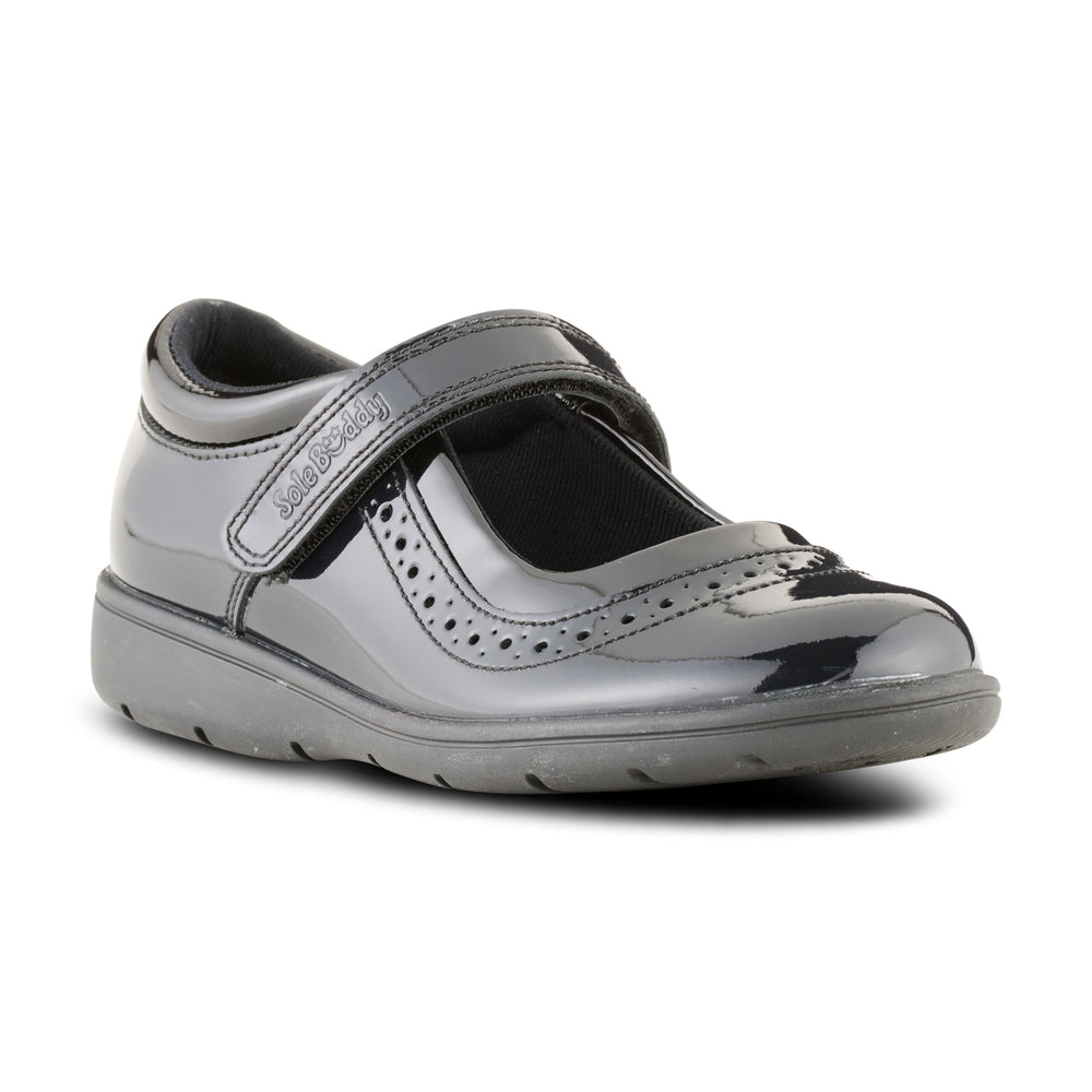 VEGA BLACK PATENT LEATHER FITTED SOFT TOUCH TAPE - Term Footwear