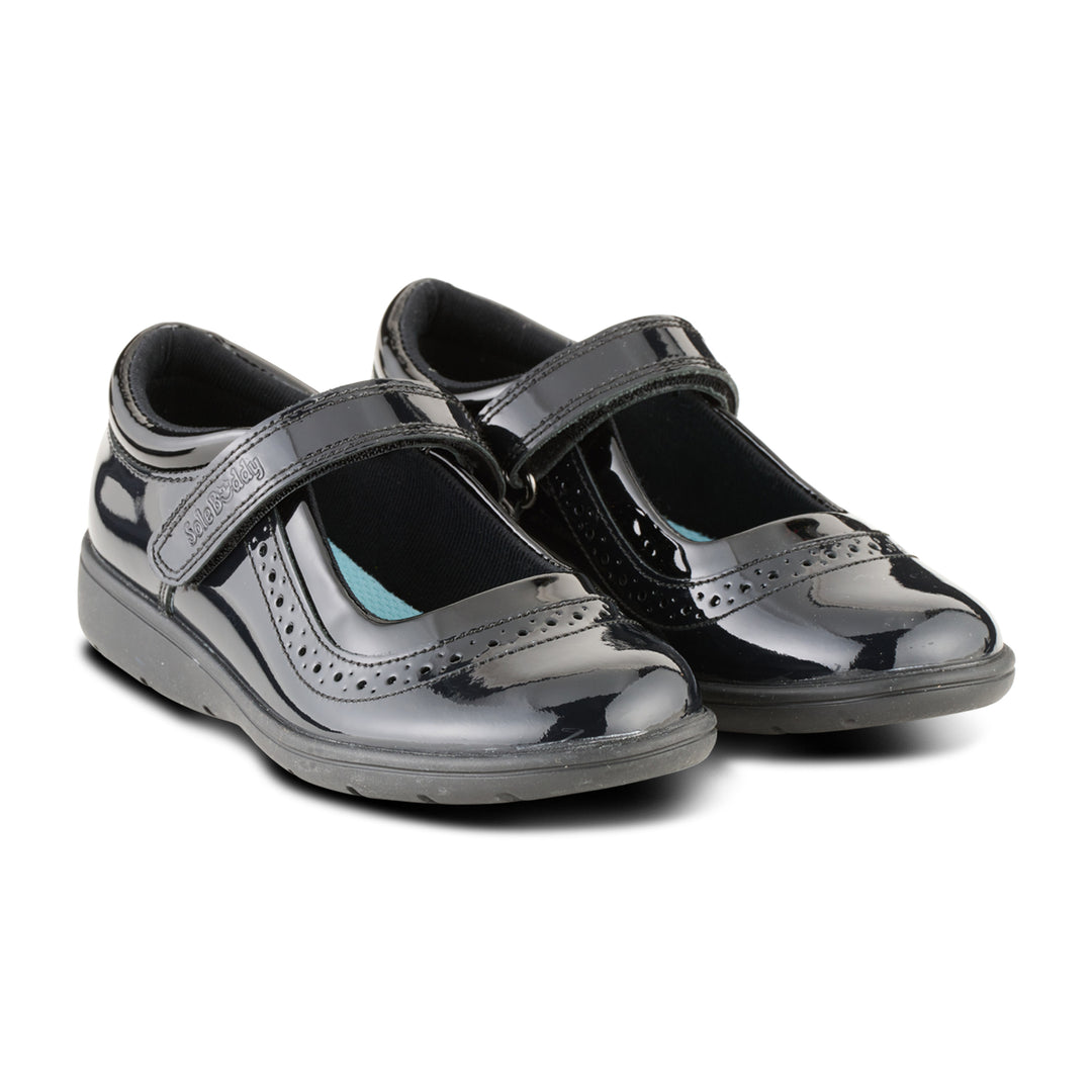 VEGA BLACK PATENT LEATHER FITTED SOFT TOUCH TAPE - Term Footwear
