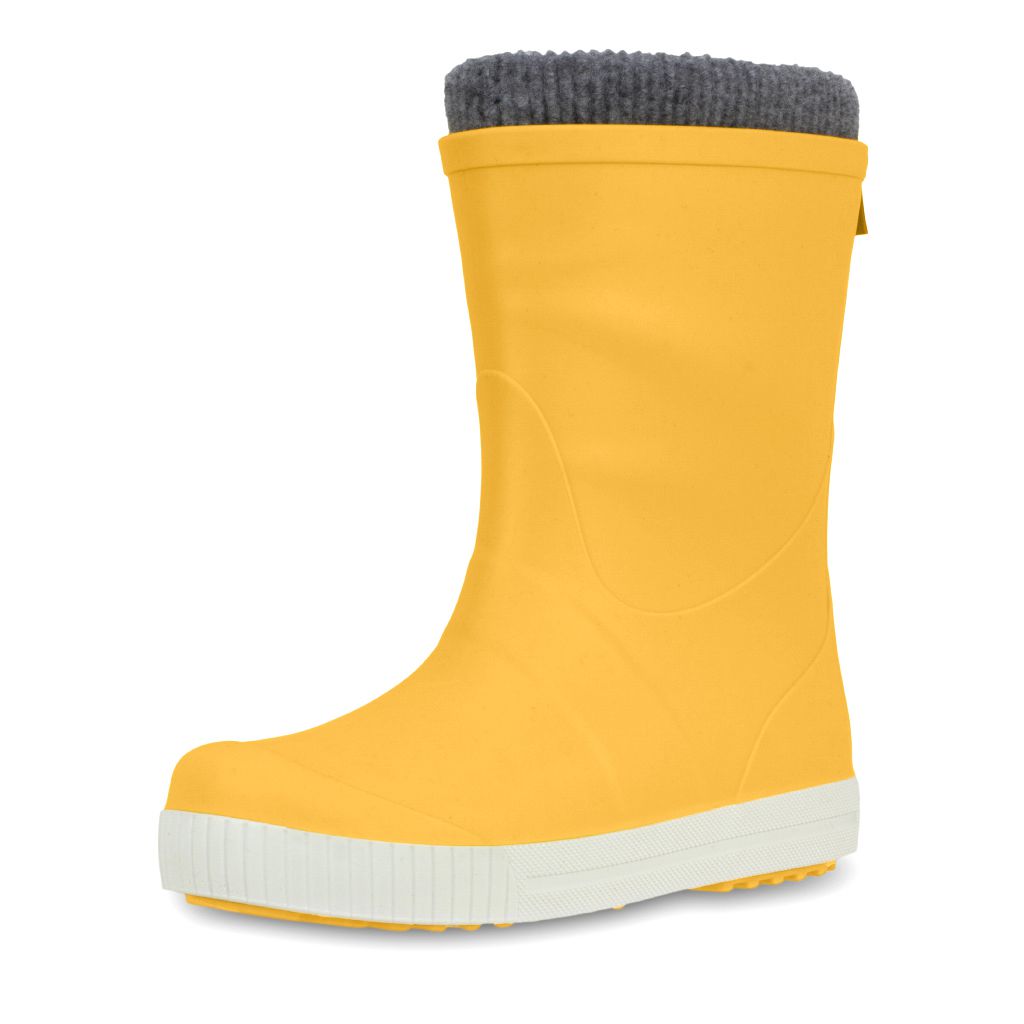 WAVE YELLOW SOCK-LINED JUNIOR RUBBER STYLE WELLIES