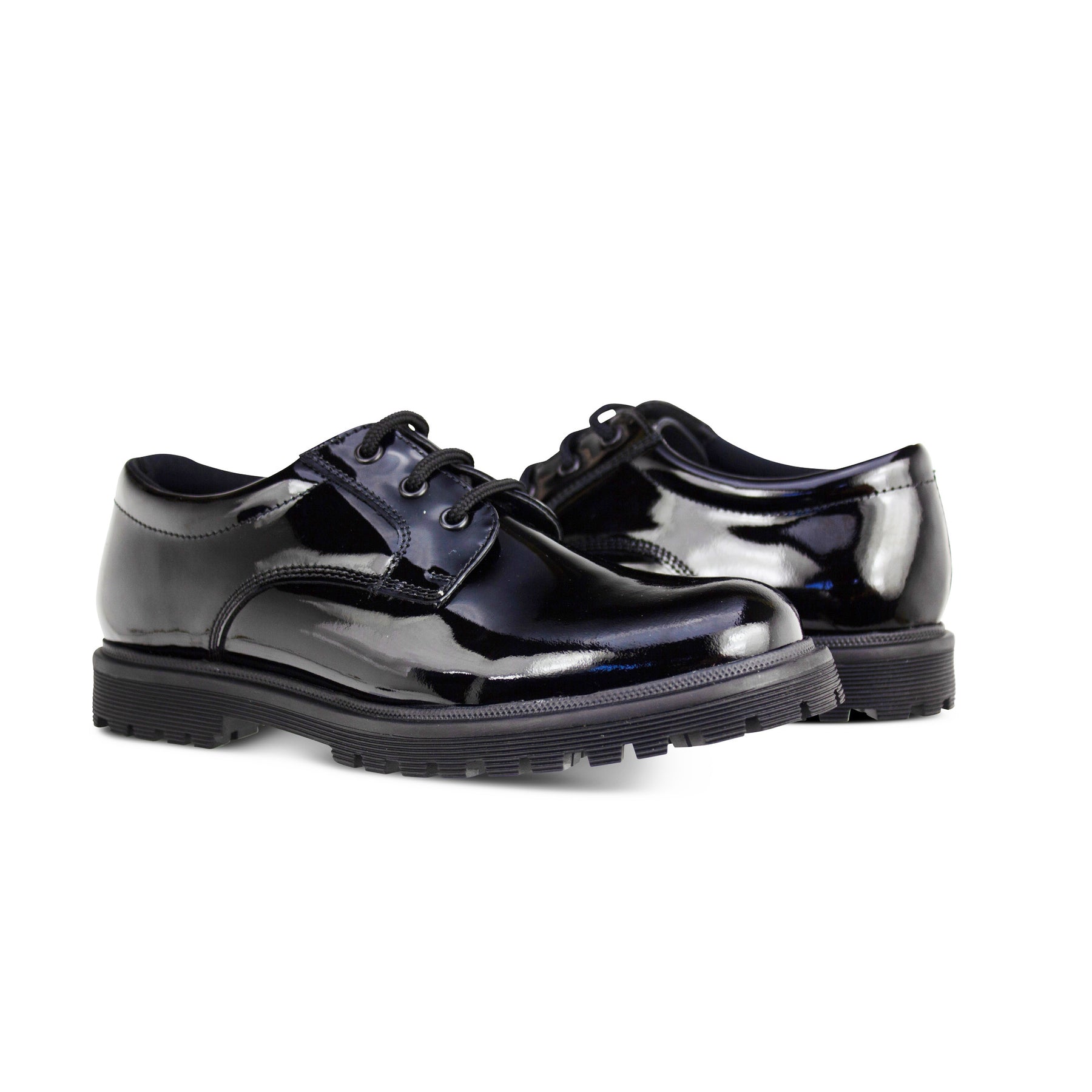 Bailey Patent Lace Up Boys School Shoes
