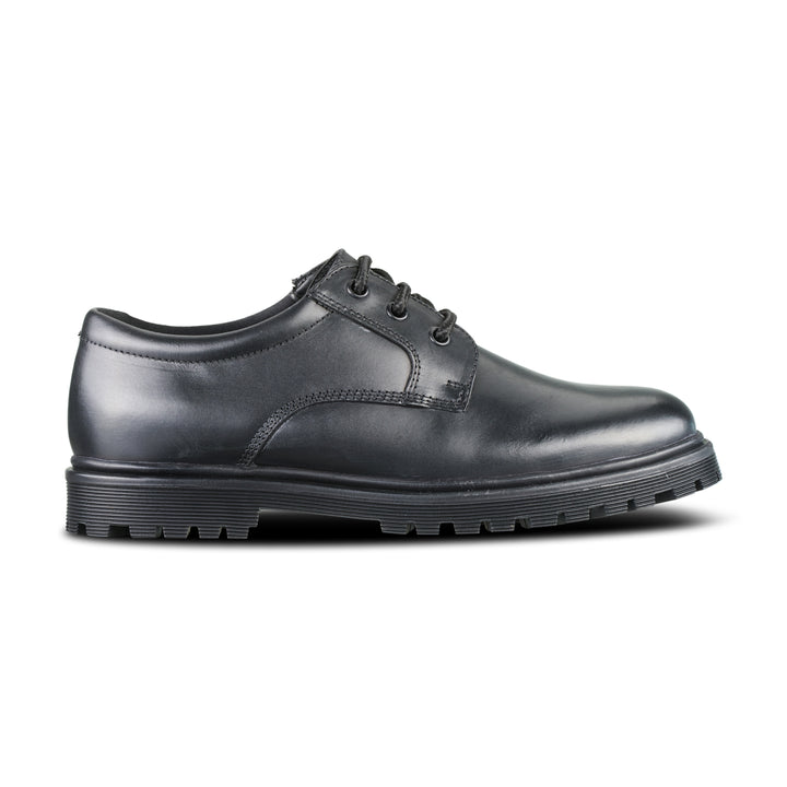 black lace up school shoe