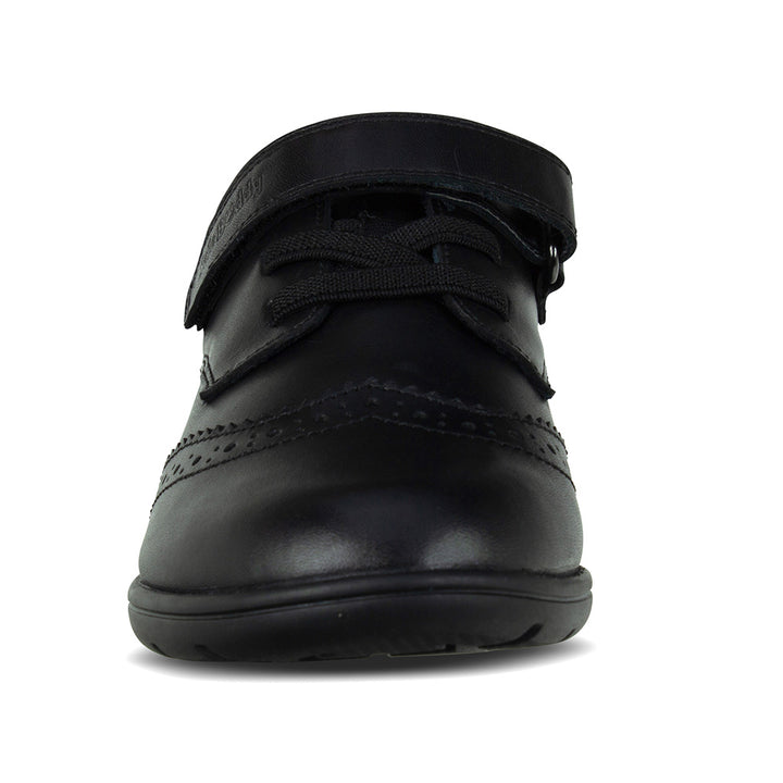 CARINA BLACK LEATHER LACE UP & TOUCH TAPE - Term Footwear 