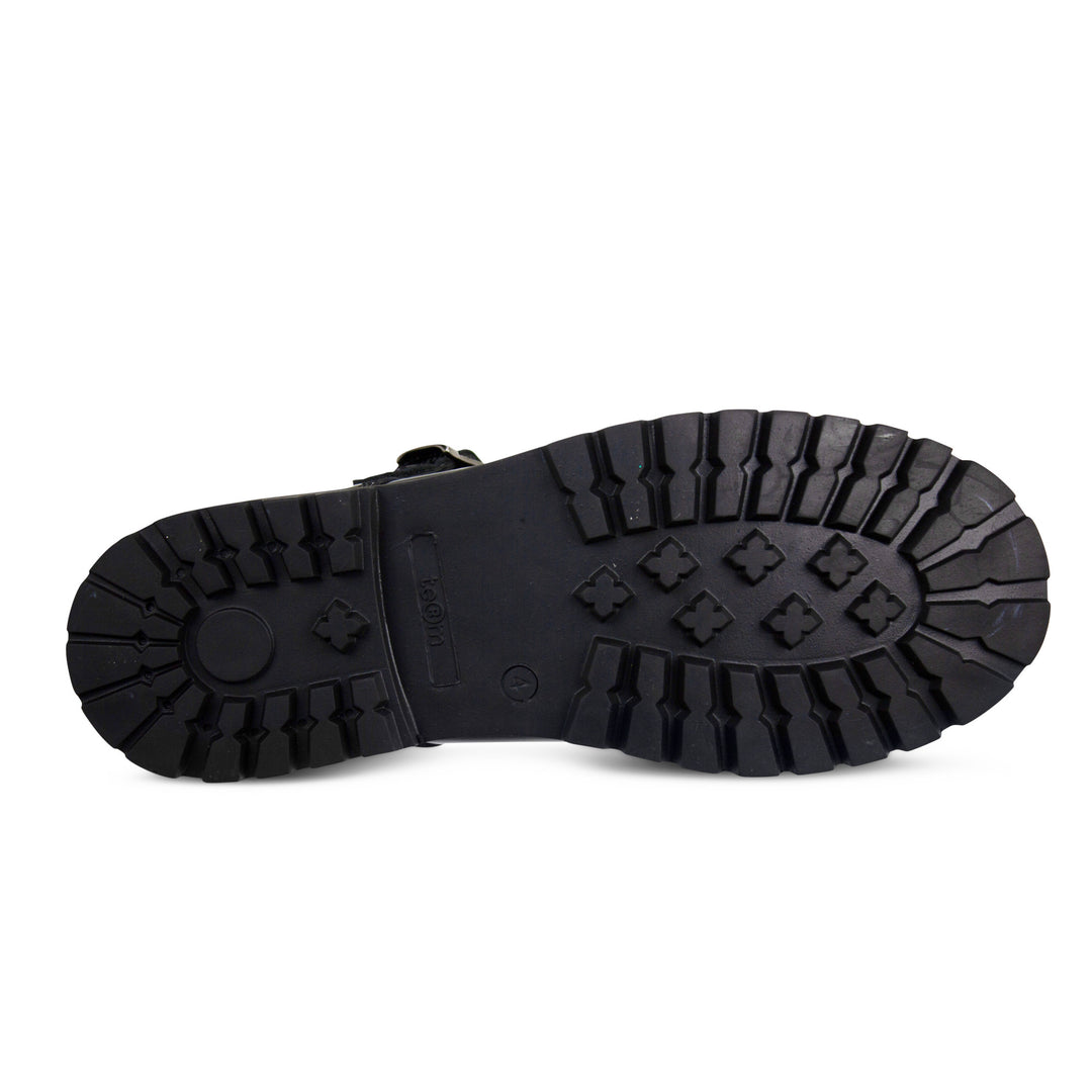 EMILY BLACK LEATHER BUCKLE T-BAR - Term Footwear 