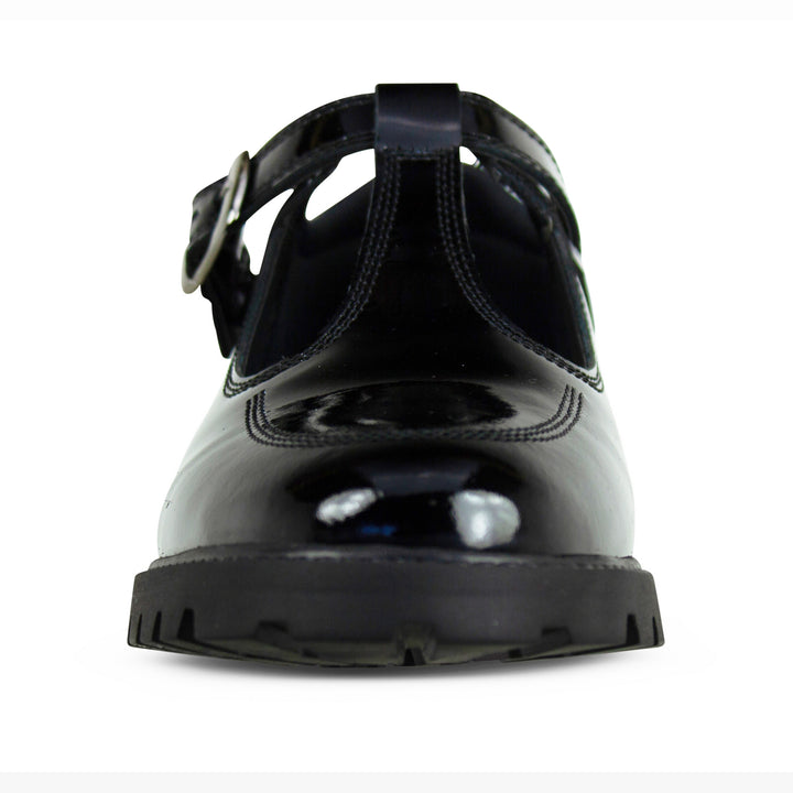 EMILY BLACK PATENT BUCKLE T-BAR - Term Footwear 
