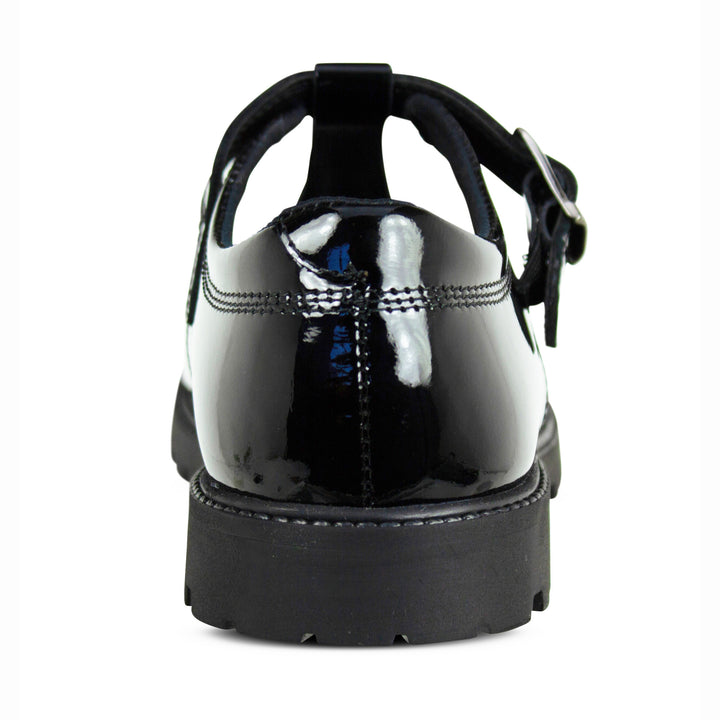 EMILY BLACK PATENT BUCKLE T-BAR - Term Footwear 