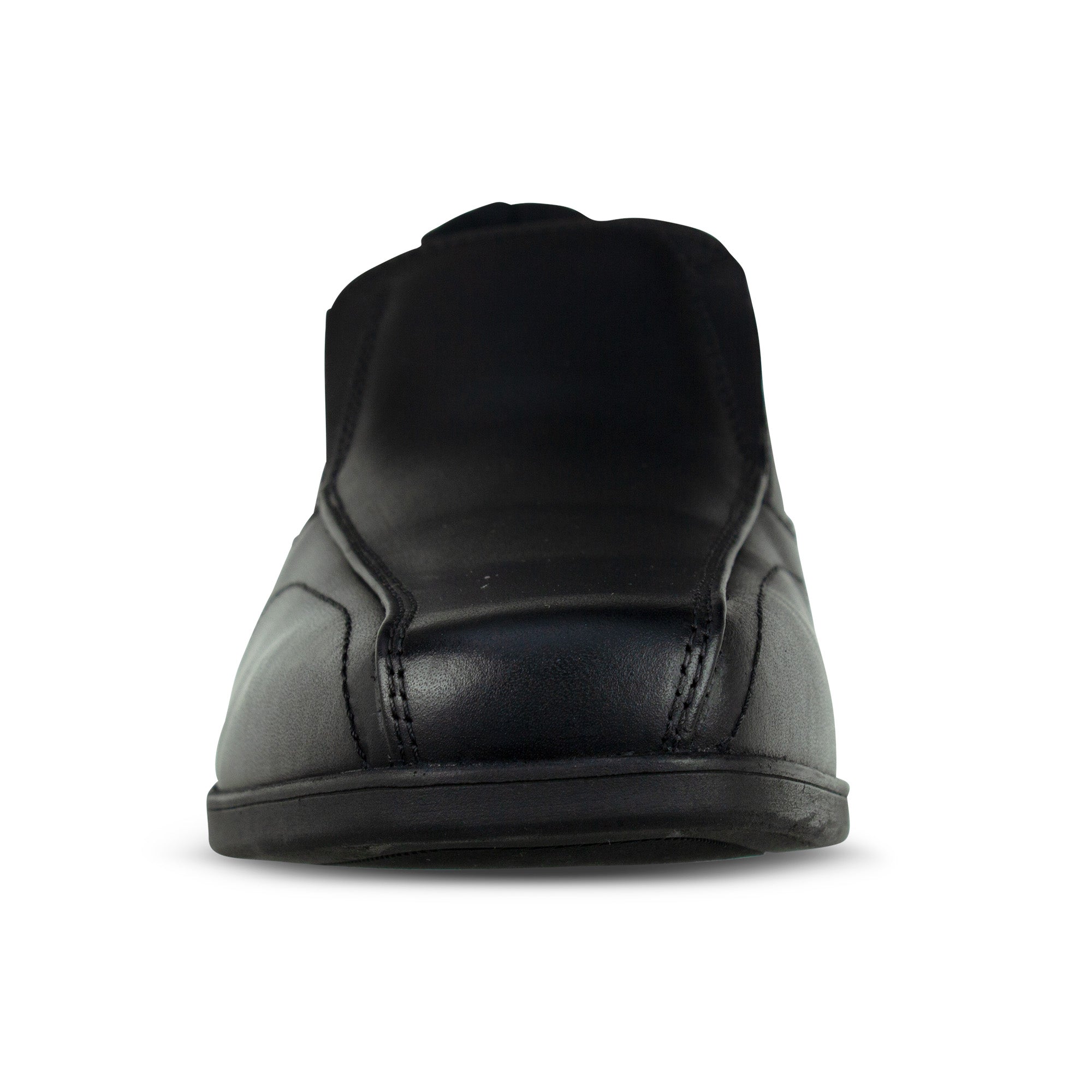 HARVEY BLACK LEATHER SLEEK SLIP ON SHOE