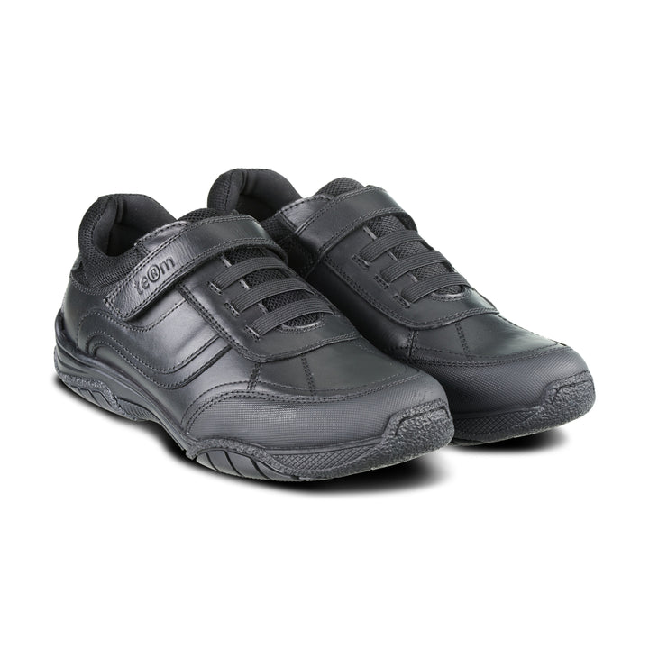 MAXX BLACK LEATHER ATHLETIC TOUCH TAPE LACE UP - Term Footwear 