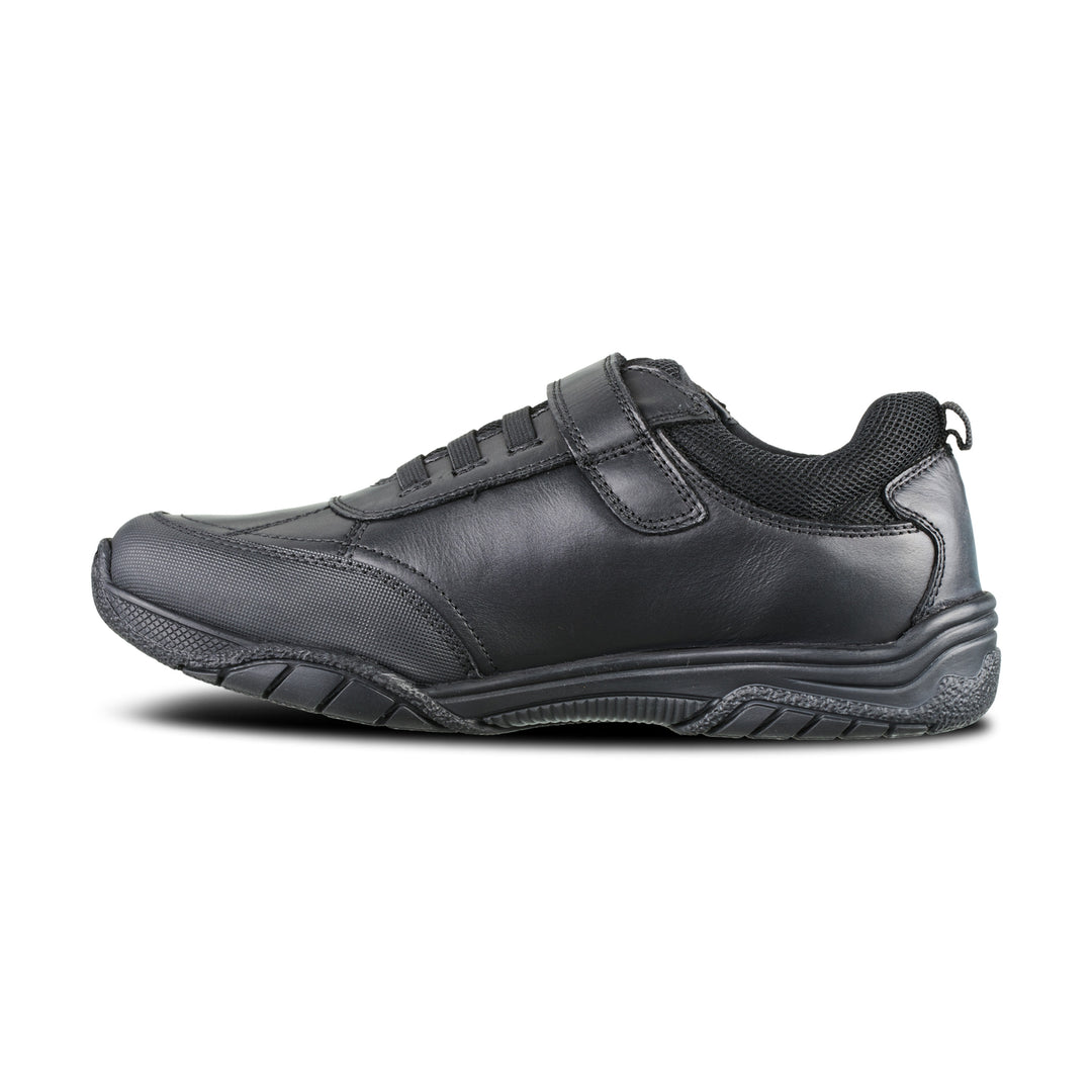 MAXX BLACK LEATHER ATHLETIC TOUCH TAPE LACE UP - Term Footwear 