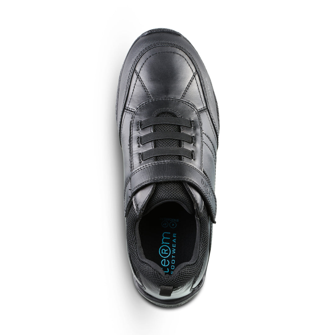 MAXX BLACK LEATHER ATHLETIC TOUCH TAPE LACE UP - Term Footwear 