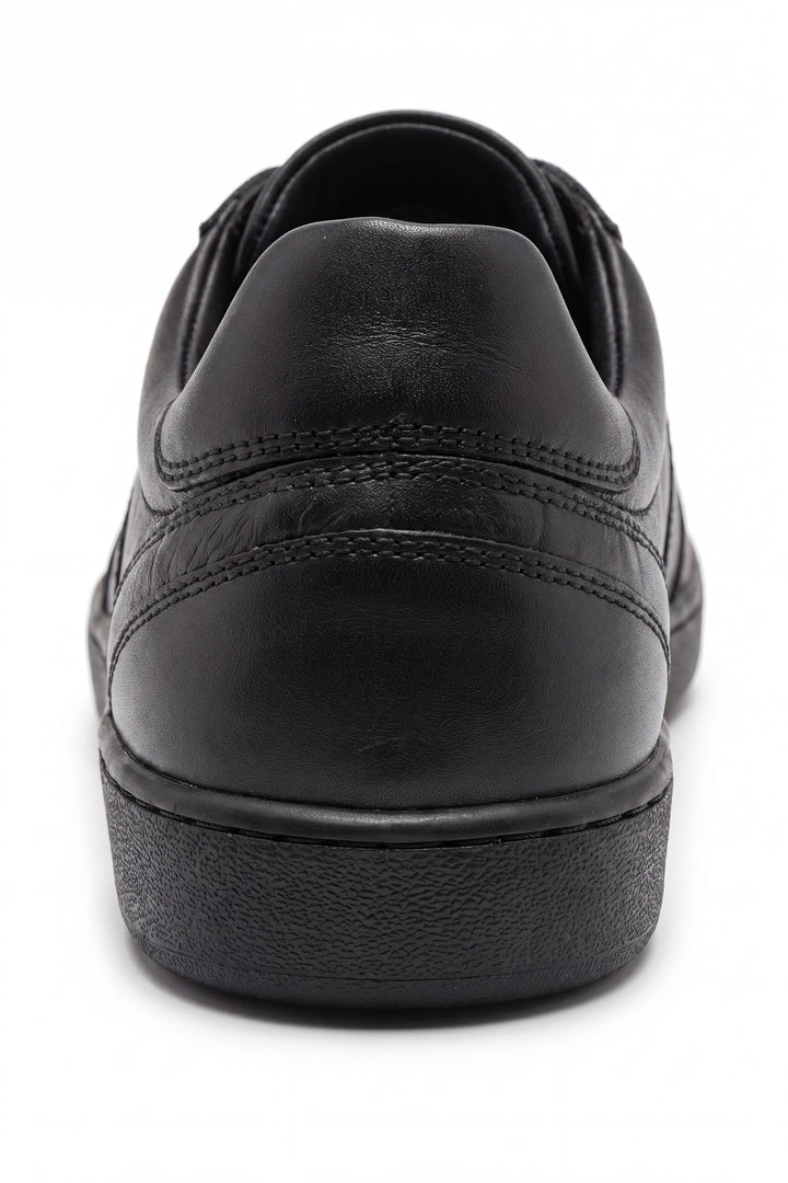 Northgate Unisex Black Leather Lace-Up Trainer School Shoe - Term Footwear 