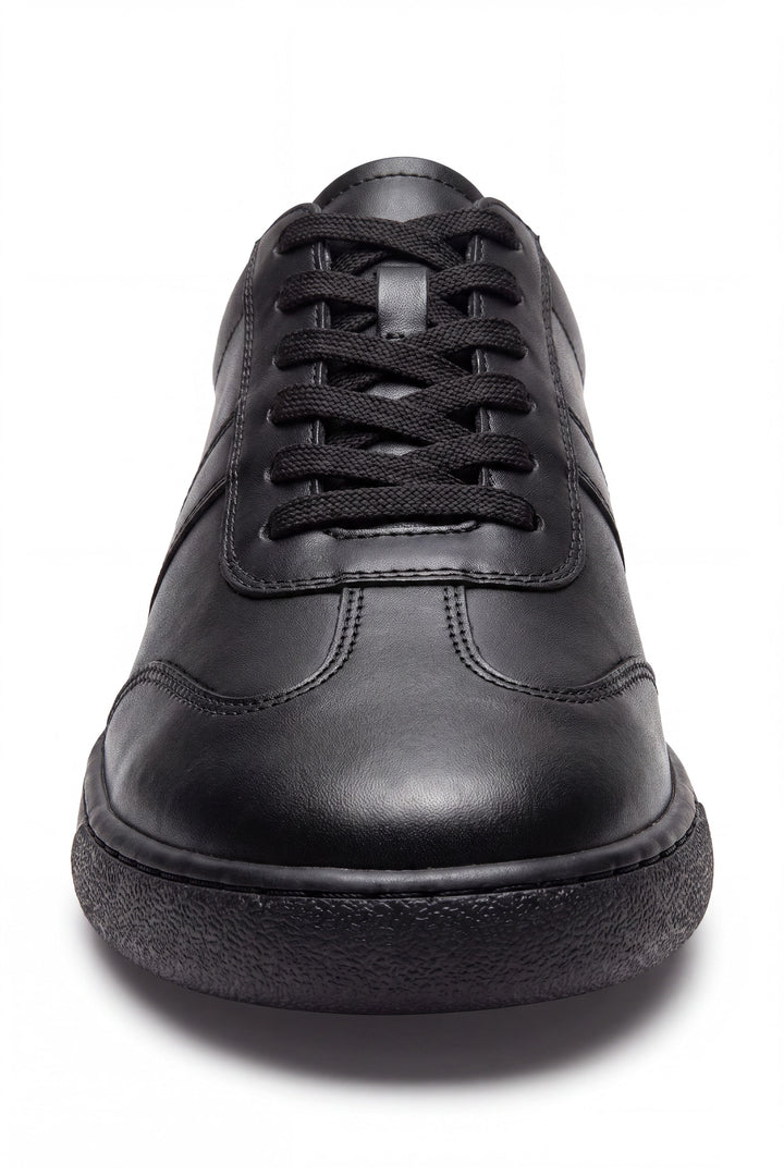 Northgate Unisex Black Leather Lace-Up Trainer School Shoe - Term Footwear 