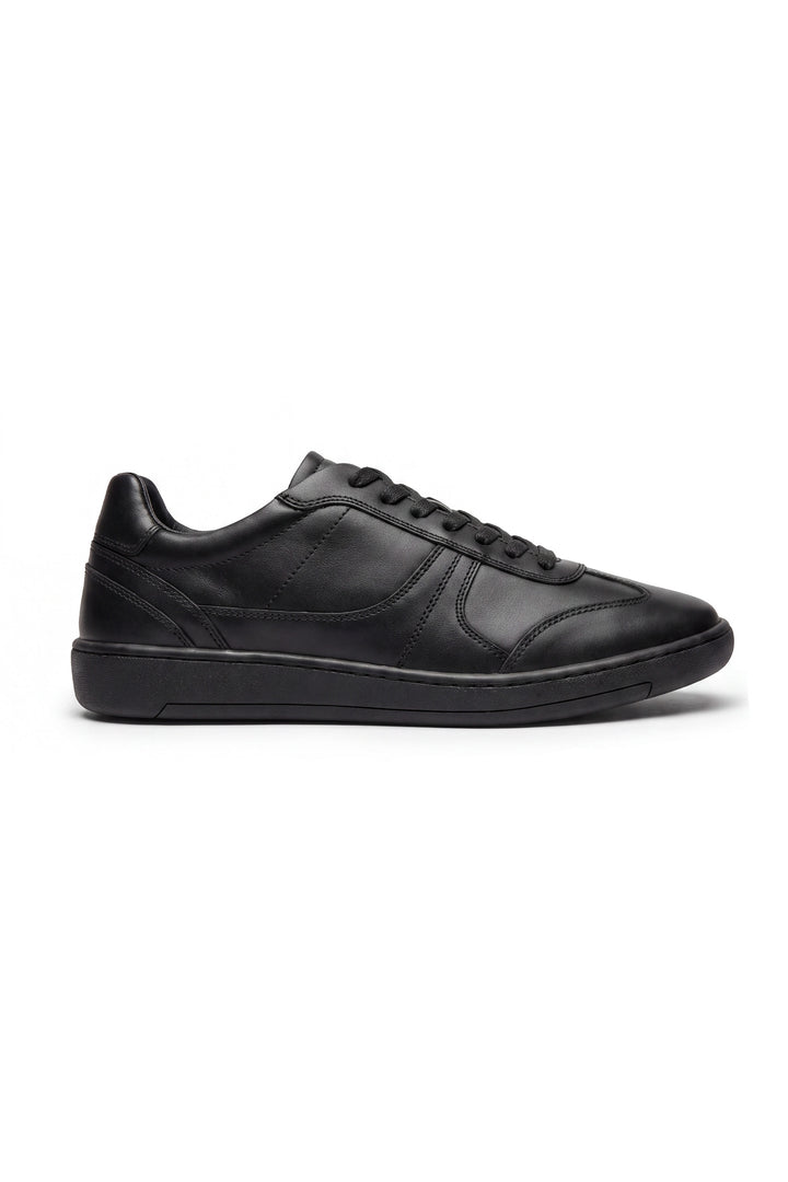 Northgate Unisex Black Leather Lace-Up Trainer School Shoe - Term Footwear 