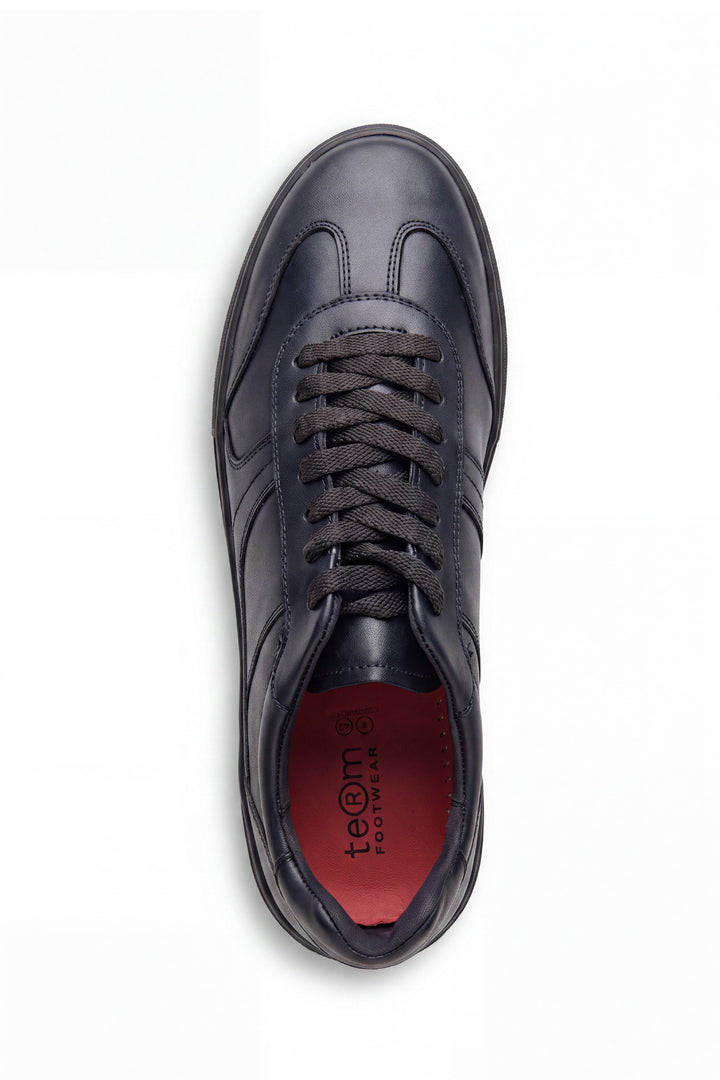 Northgate Unisex Black Leather Lace-Up Trainer School Shoe - Term Footwear 