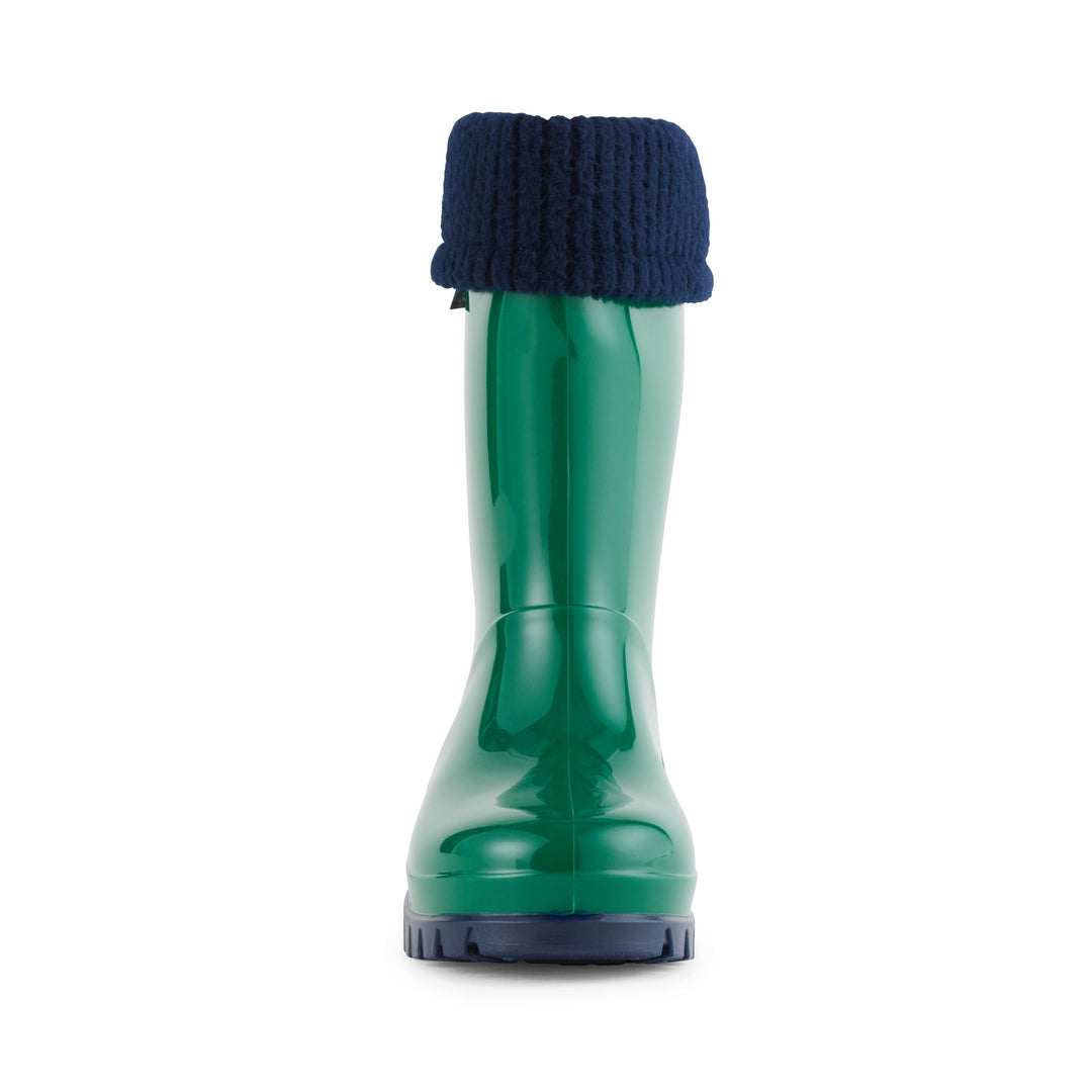 Children's green wellington boot