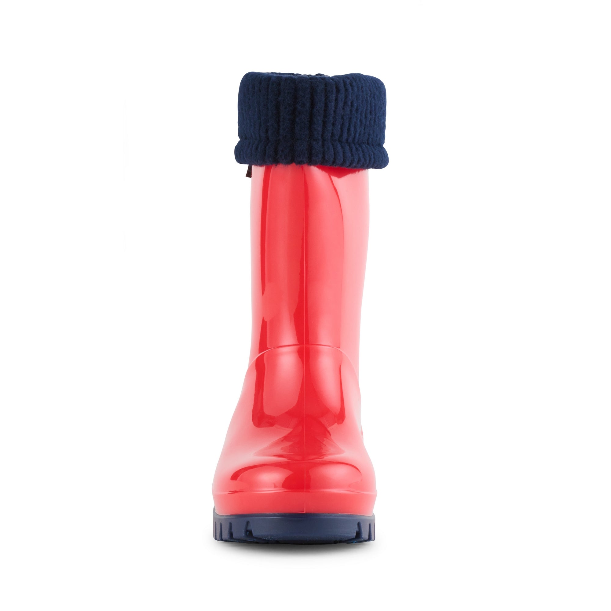 ROLLTOP RED SHINY WELLIES WITH SOCKS