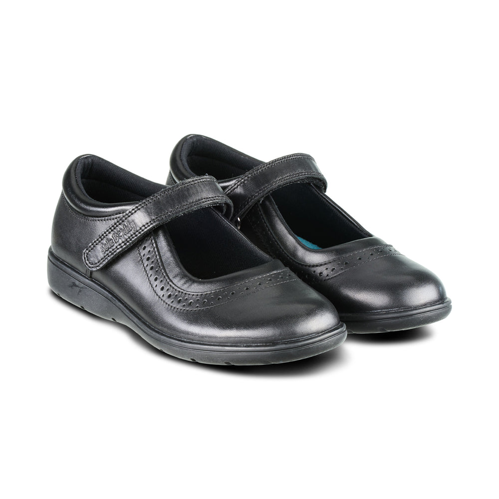 STAR BLACK LEATHER FITTED SOFT TOUCH TAPE - Term Footwear 