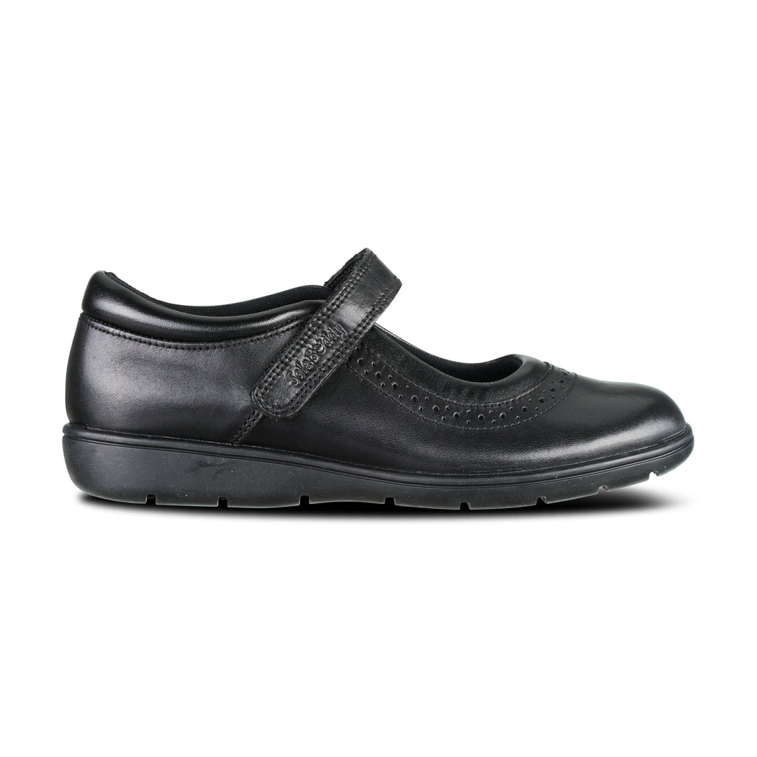 STAR BLACK LEATHER FITTED SOFT TOUCH TAPE - Term Footwear 