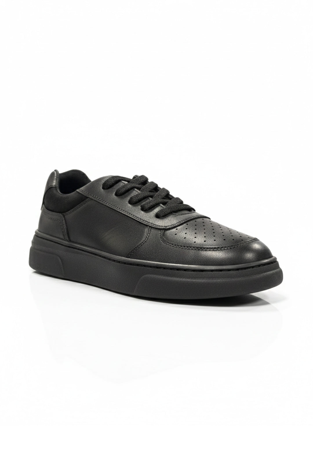 Stonecourt Unisex Black Leather Lace-Up School Shoe