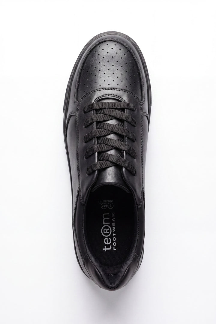 Stonecourt Unisex Black Leather Lace-Up School Shoe - Term Footwear 
