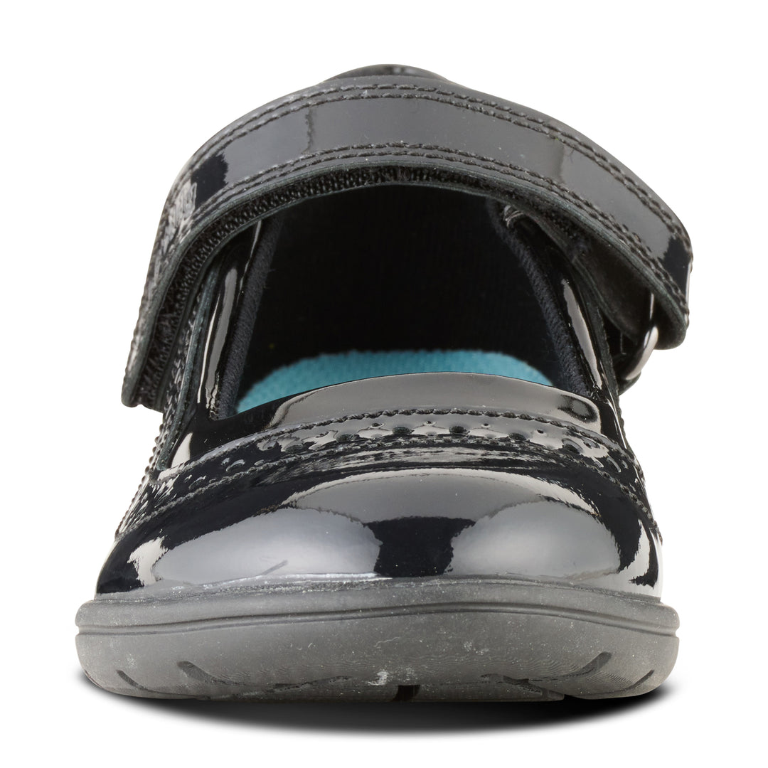 VEGA BLACK PATENT LEATHER FITTED SOFT TOUCH TAPE - Term Footwear 