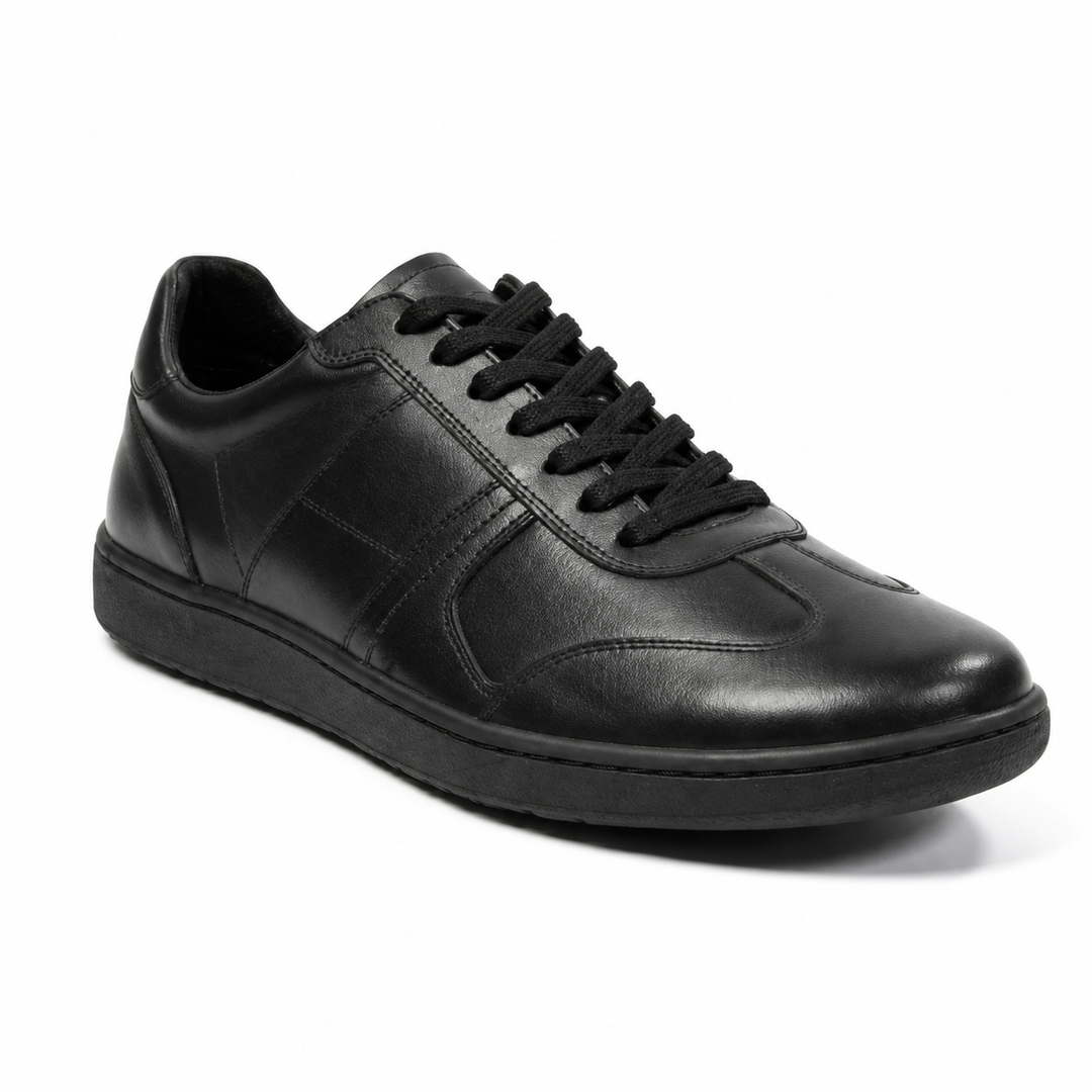 Northgate Unisex Black Leather Lace-Up Trainer School Shoe