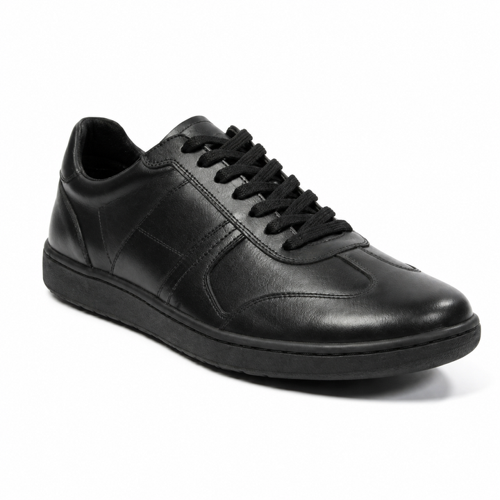 Northgate Unisex Black Leather Lace-Up Trainer School Shoe