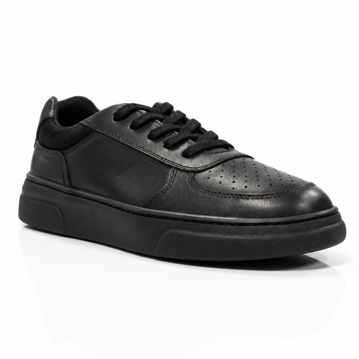 Stonecourt Unisex Black Leather Lace-Up School Shoe
