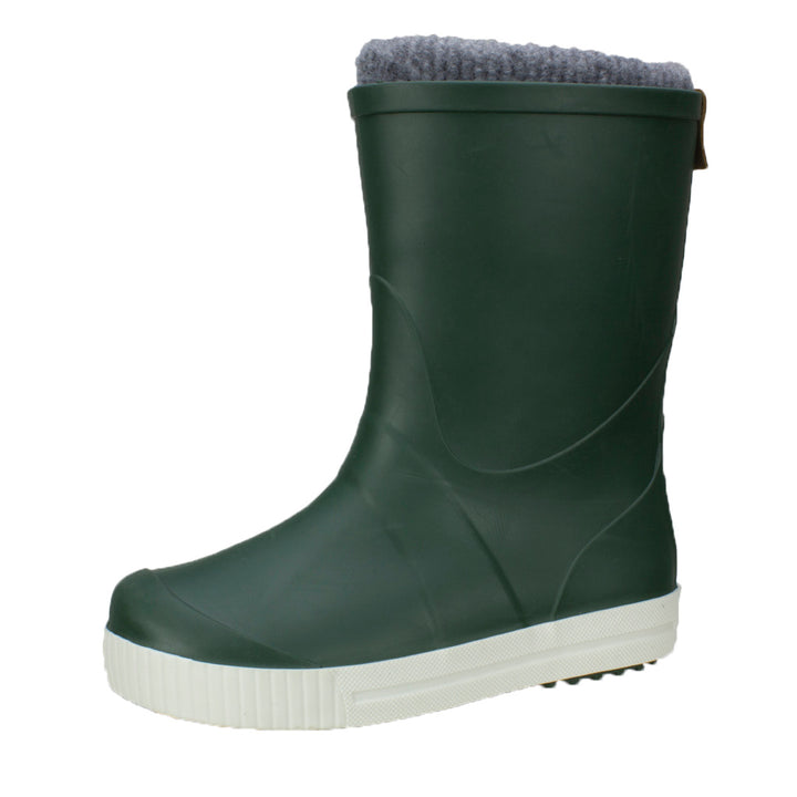 Wave Green Sock-Lined Junior Rubber Style Wellies - Term Footwear 