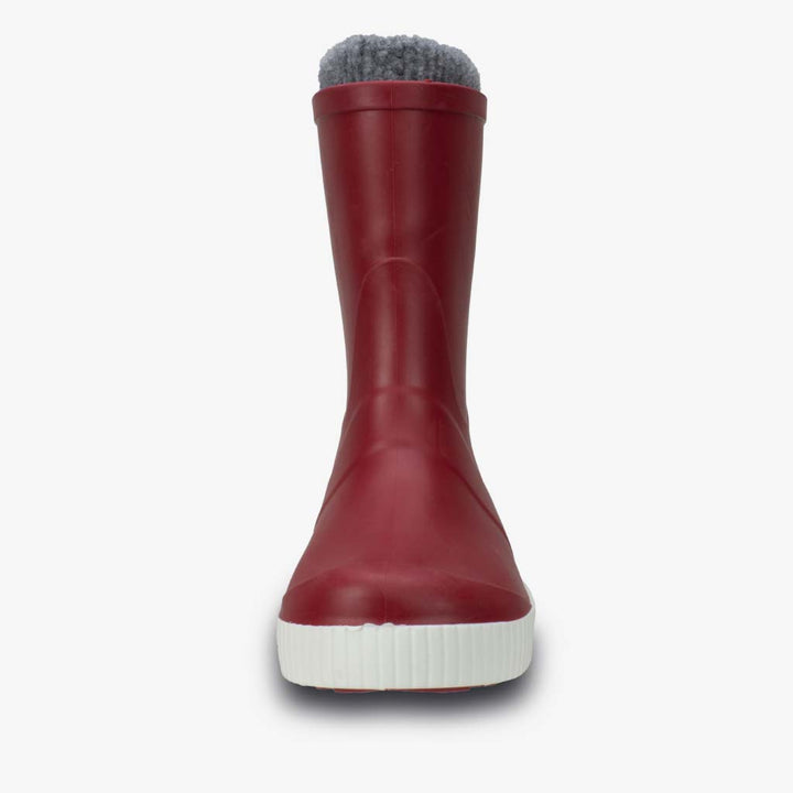 Wave Sock Lined Childrens Wellington Boots Red - Term Footwear