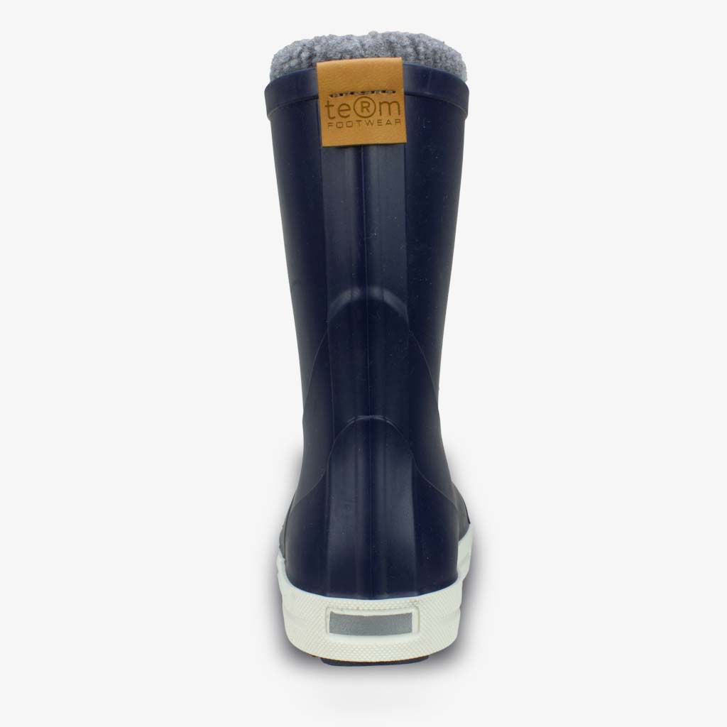 Wave Sock Lined Childrens Wellington Boots Navy - Term Footwear
