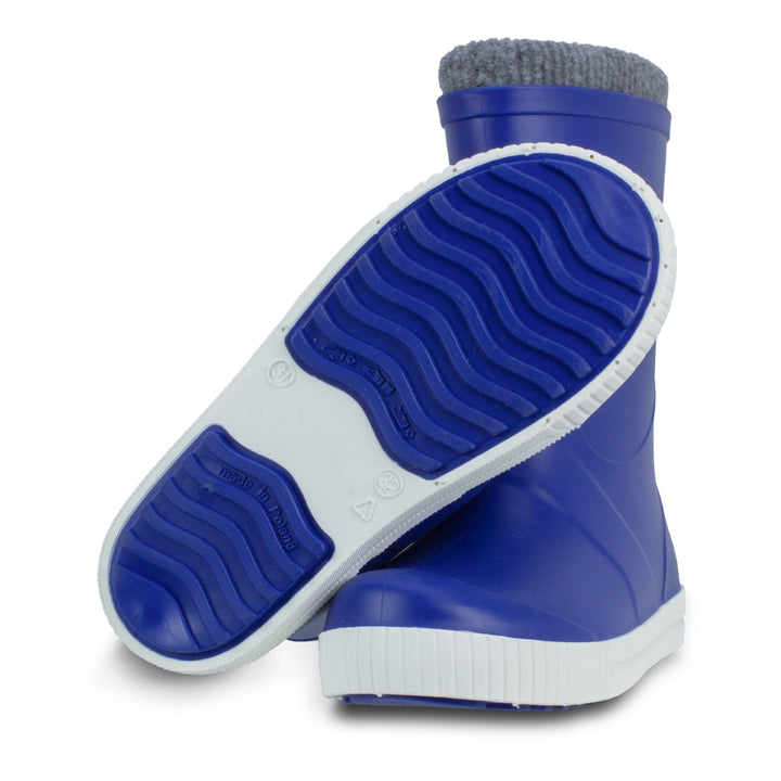 Wave Sock Lined Boys Blue Wellington Boots - Term Footwear