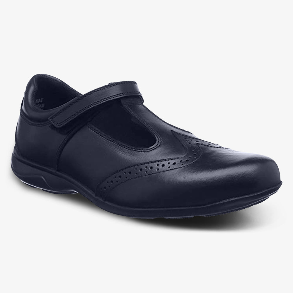 JANINE GIRLS T BAR BROGUE SCHOOL SHOE - Term Footwear