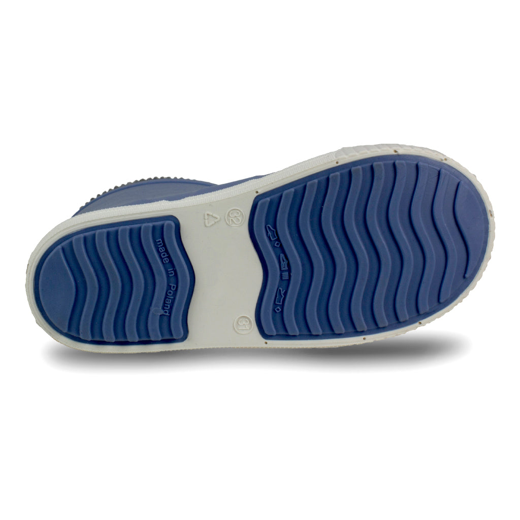 Wave Sock Lined Junior Wellies Pale Blue - Term Footwear 