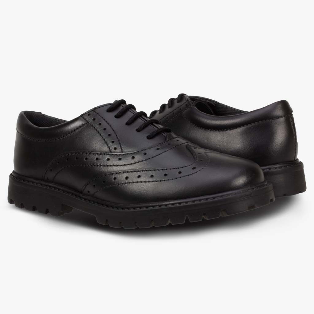 SOPHIA LEATHER GIRLS BROGUE WITH CHUNKY SOLE - Term Footwear 