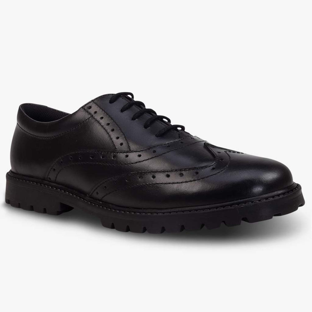 SOPHIA LEATHER GIRLS BROGUE WITH CHUNKY SOLE - Term Footwear