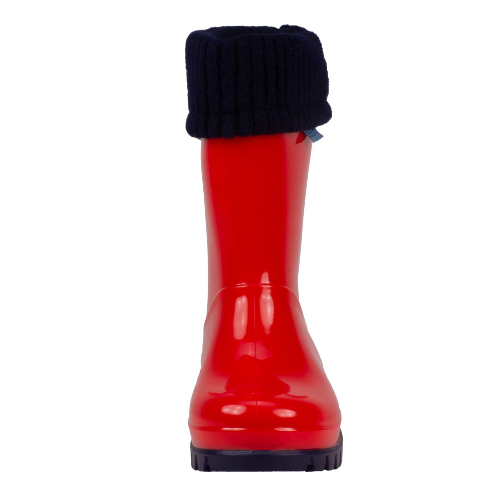 RED SHINY WELLIES WITH SOCKS - Term Footwear 
