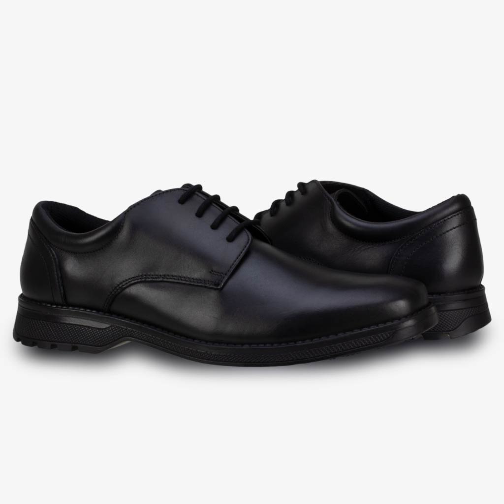 CLERK TYSON BLACK LEATHER CHUNKY SOLE LACE UP