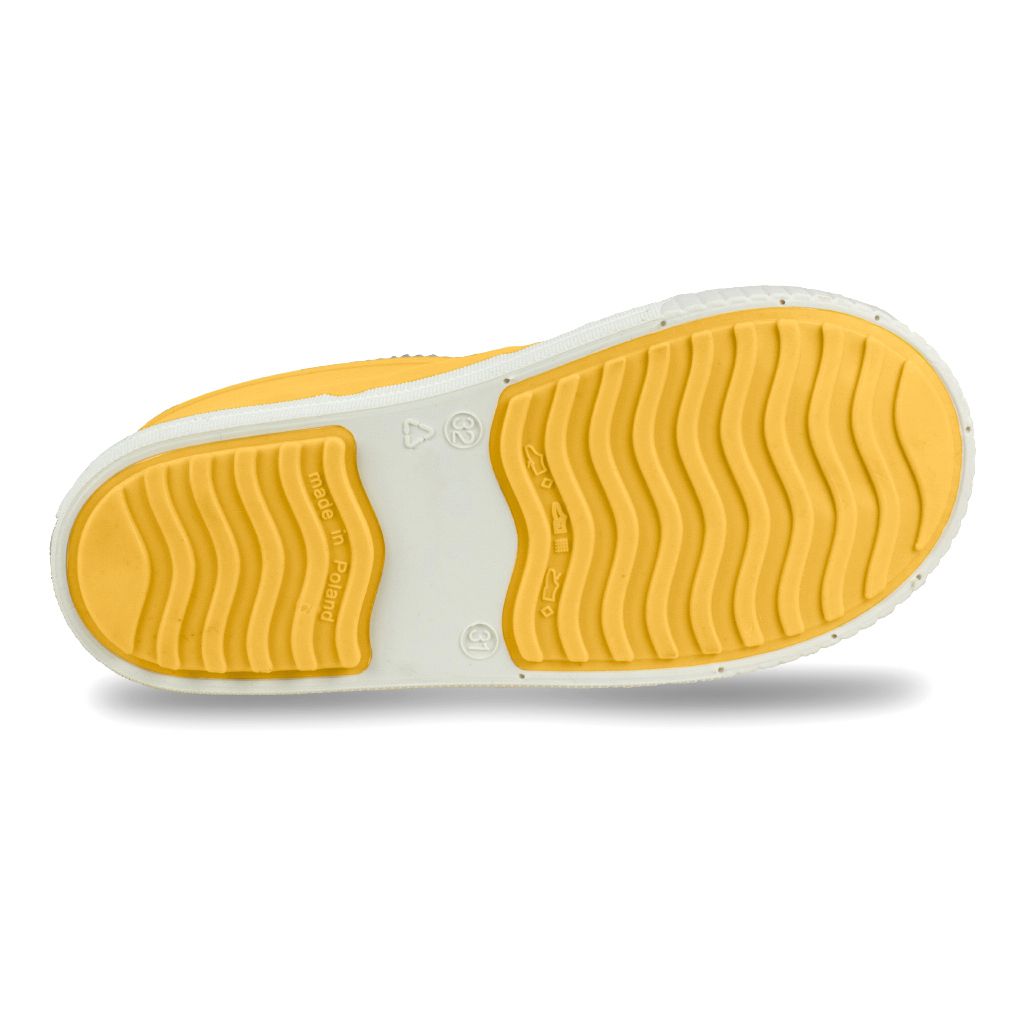 Wave Sock Lined Boys Wellington Boots Yellow - Term Footwear