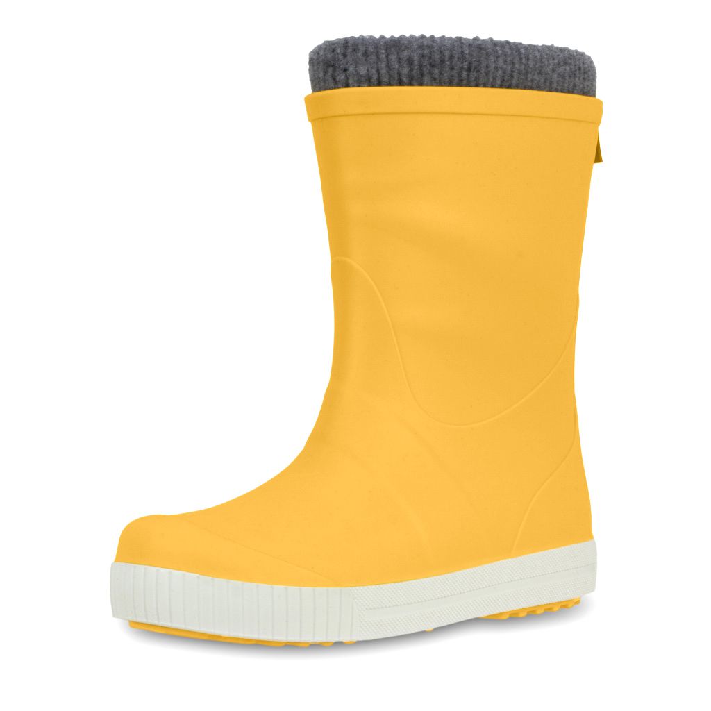 Wave Sock Lined Childrens Wellies Yellow - Term Footwear